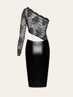 Robe asymétrique – Dentelle & Powerwetlook élégant et sensuel