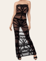 Robe Malia – Longue robe en tulle transparent & motif bondage