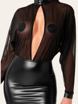 Robe Maxine – Powerwetlook & maille transparente sexy