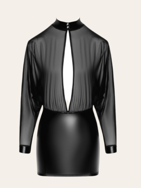 Robe Maxine – Powerwetlook & maille transparente sexy