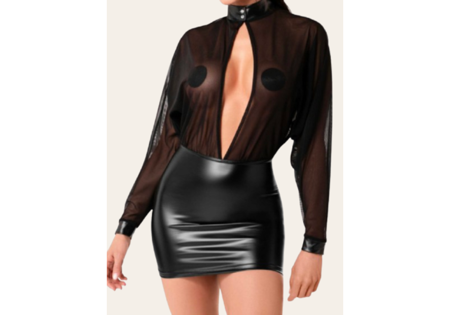 Robe Maxine – Powerwetlook & maille transparente sexy